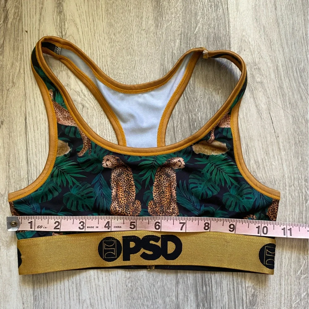 PSD Gold & Green Leopard Jungle Sports Bra - Picture 3 of 5